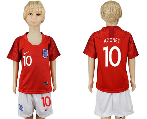 England #10 Rooney Away Kid Soccer Country Jersey - Click Image to Close